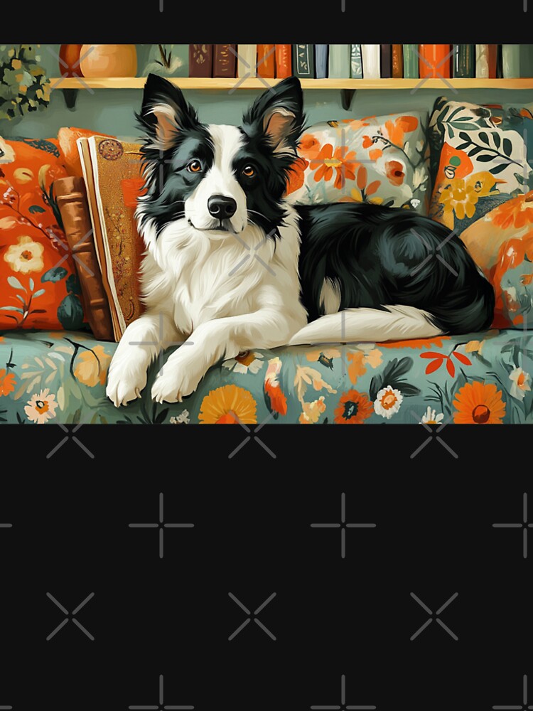 The Bookish Border Collie: Cozy Library Companion by AtlantiqArt