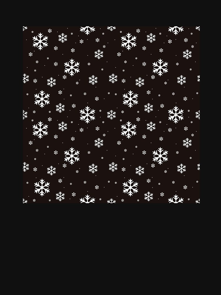 Christmas Snow Flakes on Black by PrintsByAnnJ