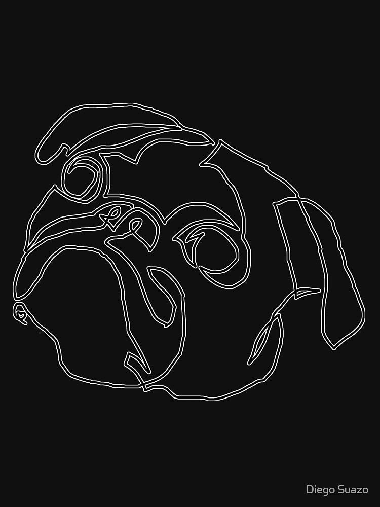 One Line Dog - Pug by Diego Suazo