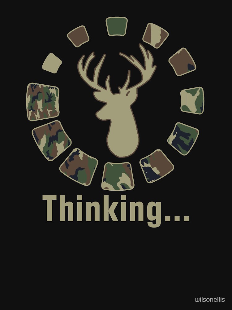 Funny Deer Head Hunting Thinking Camo by wilsonellis
