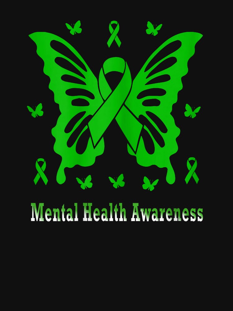 Fight For Mental Health Butterfly Awareness Women Men Kids T-Shirt by VioraShopNow
