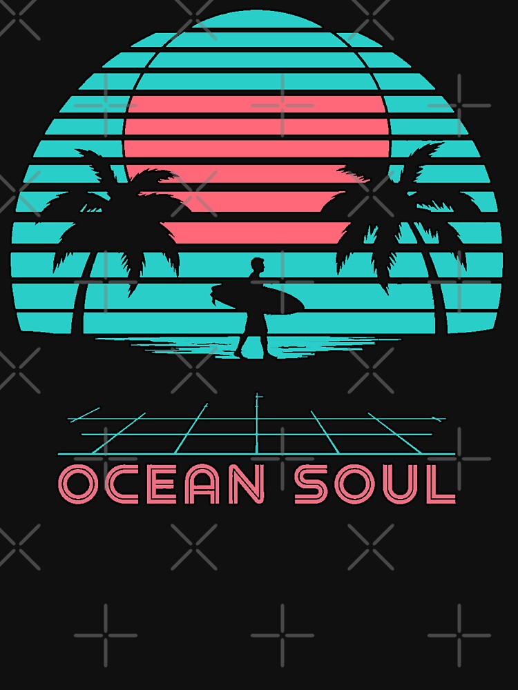 Ocean Soul Synthwave | Retro Surfer 80s Design by AstronautMerch