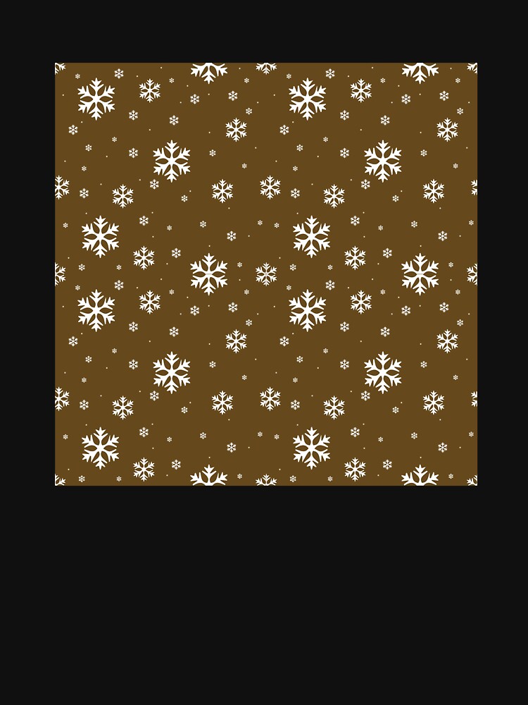 Christmas Snow Flakes on Brown 2 by PrintsByAnnJ