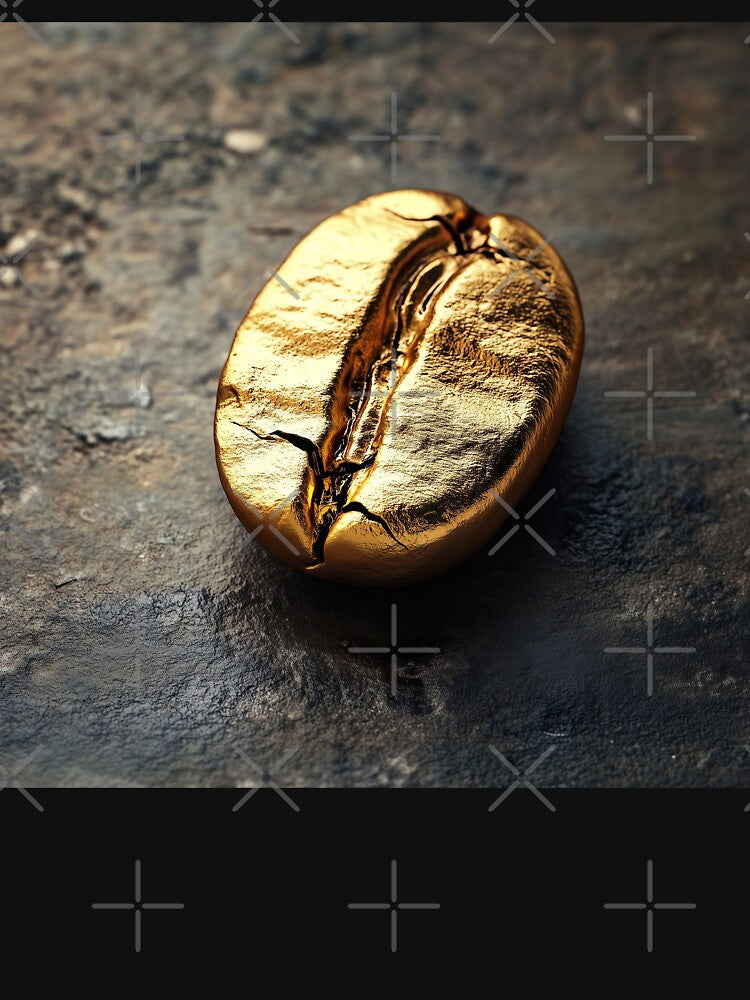 Golden Coffee Bean Luxury Coffee Lover Design by WordPlayStudio