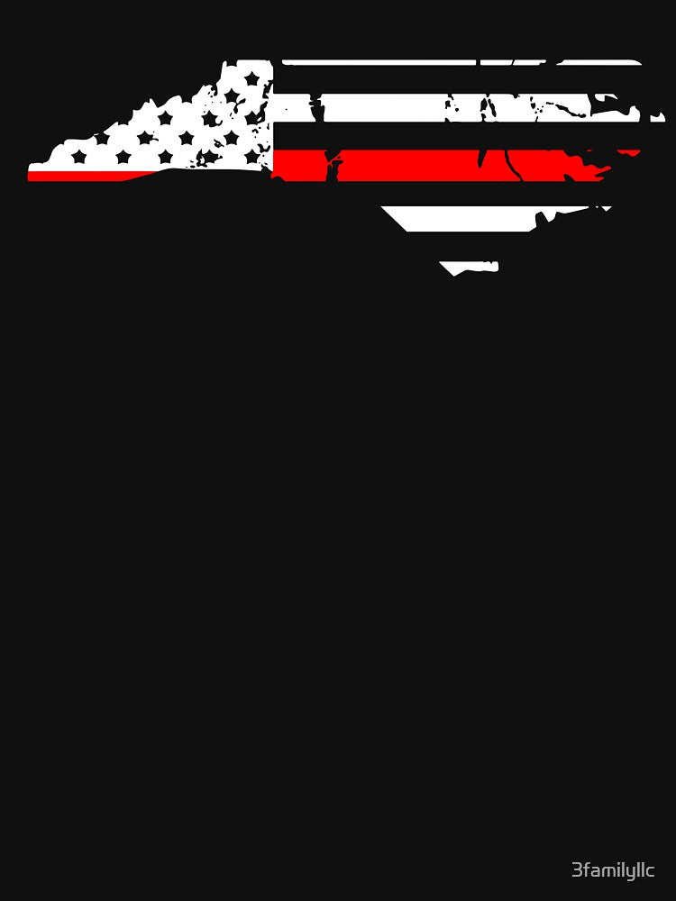 Thin Red Line Firefighter Flag North Carolina R.E.D T-Shirt by 3familyllc