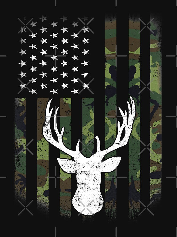 Deer Hunting American Camouflage US Flag,gift for hunting lovers by Space Art