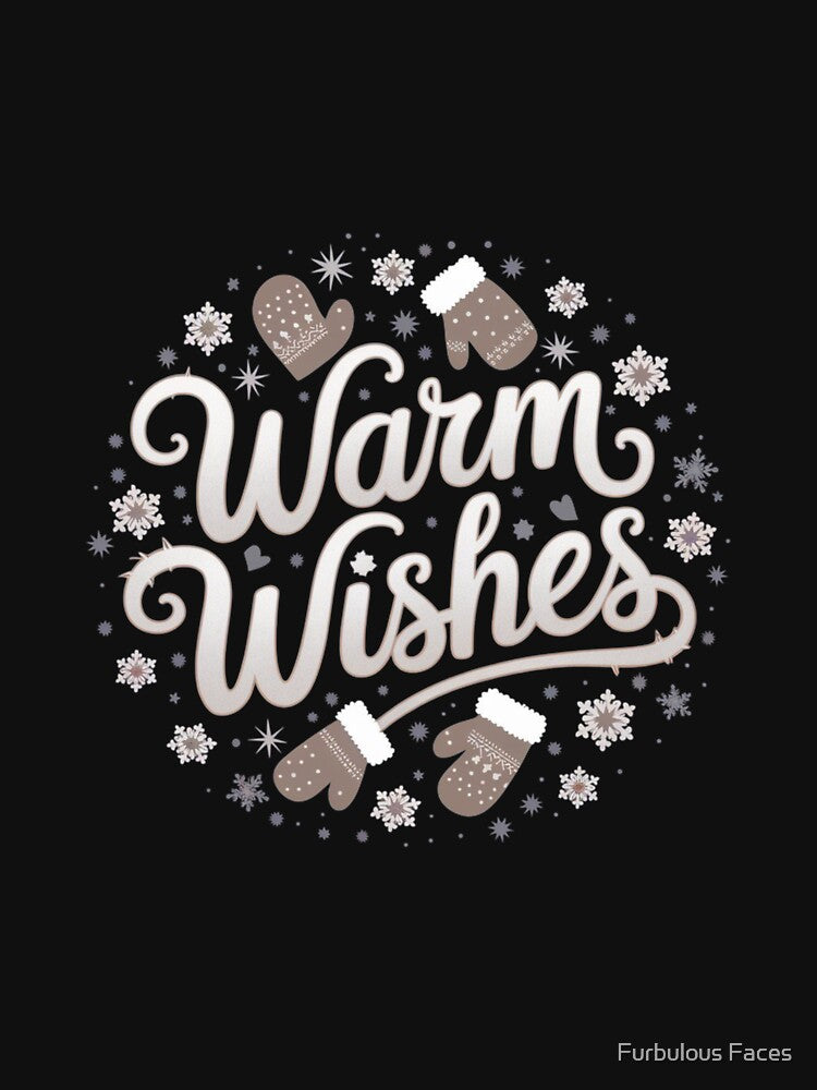Golden Snowflakes & Mittens Holiday Message by Furbulous Faces