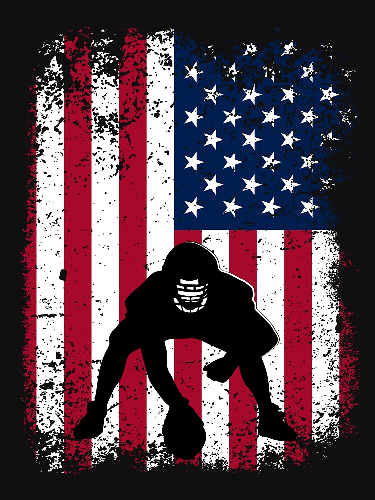 American Football Lineman Offensive Player VIntageUS Flag by Get A Wear  Shop
