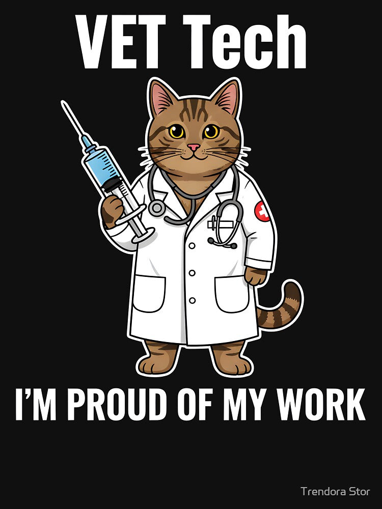 Proud Vet Tech Cat Doctor - I'm Proud of My Work by Trendora Stor