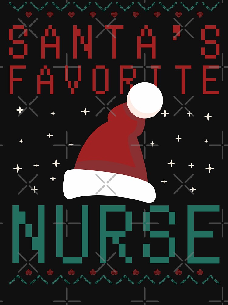 Santa's Favorite Nurse Christmas Nursing Funny Medical Xmas Gift by artworkathome