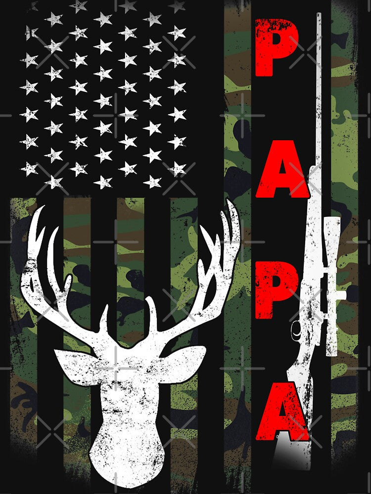 Papa Deer Hunting American Camouflage, Gift for Hunting Lovers by Space Art
