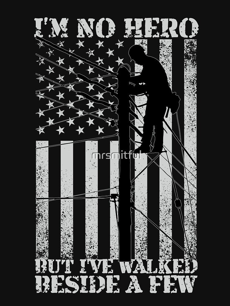 Patriotic Lineman American Flag Electrical Power Lineman 4th Of July T-Shirt Tee Gift by mrsmitful