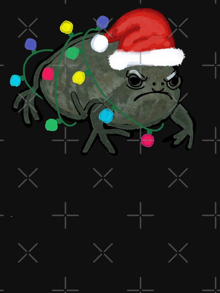 Black Desert Rain Frog Santa Hat Christmas Tree Lights by okpinsPets