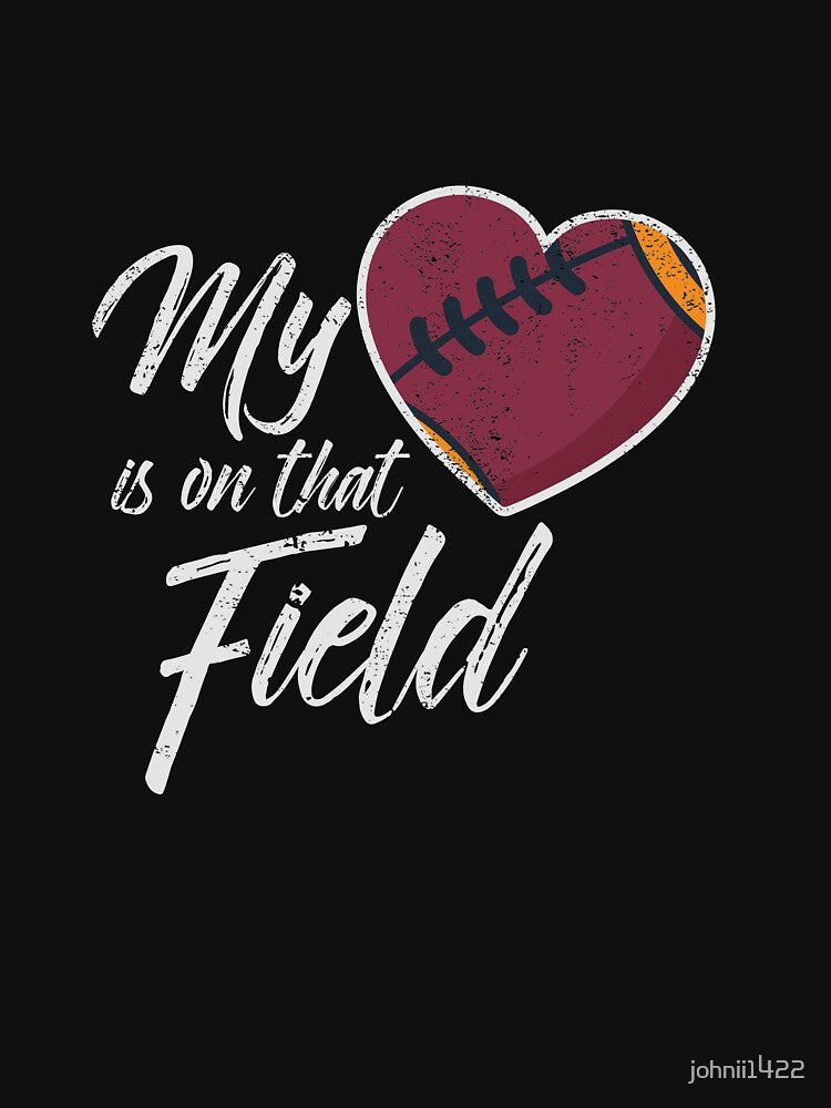Football Mom Shirt Personalized - My Heart Is On That Field Personalized Football Mom T-shirt Football Mom Shirt Custom With Number Game Day by johnii1422