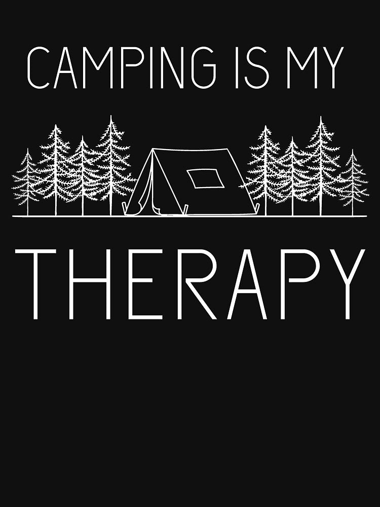 Camping Tent Camping Is My Therapy Funny Design by OldSkullDesigns