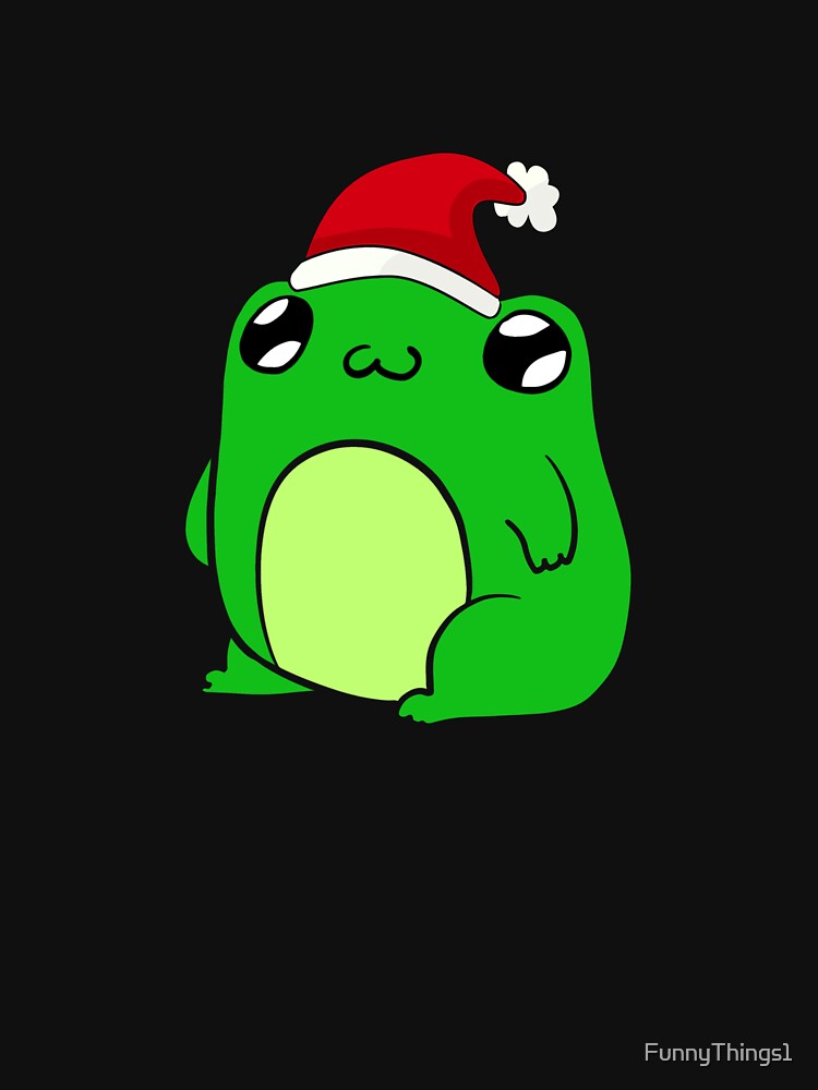 Kawaii Christmas Frog On Gift by FunnyThings1