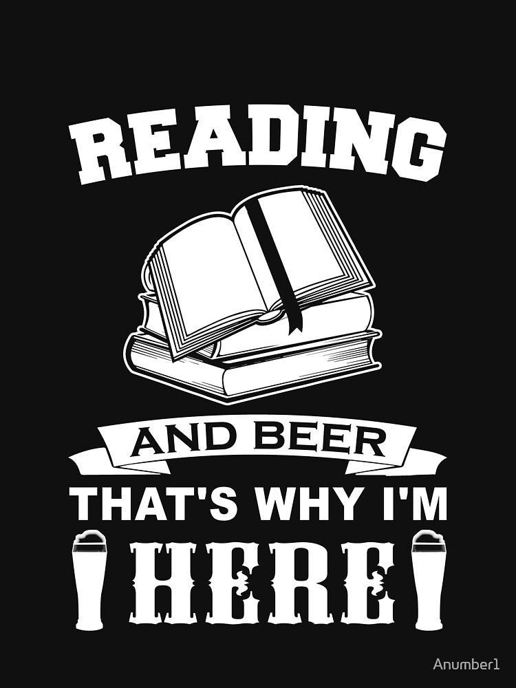 Funny Book Lover T-Shirt for Men Beer and Books Gift by Anumber1