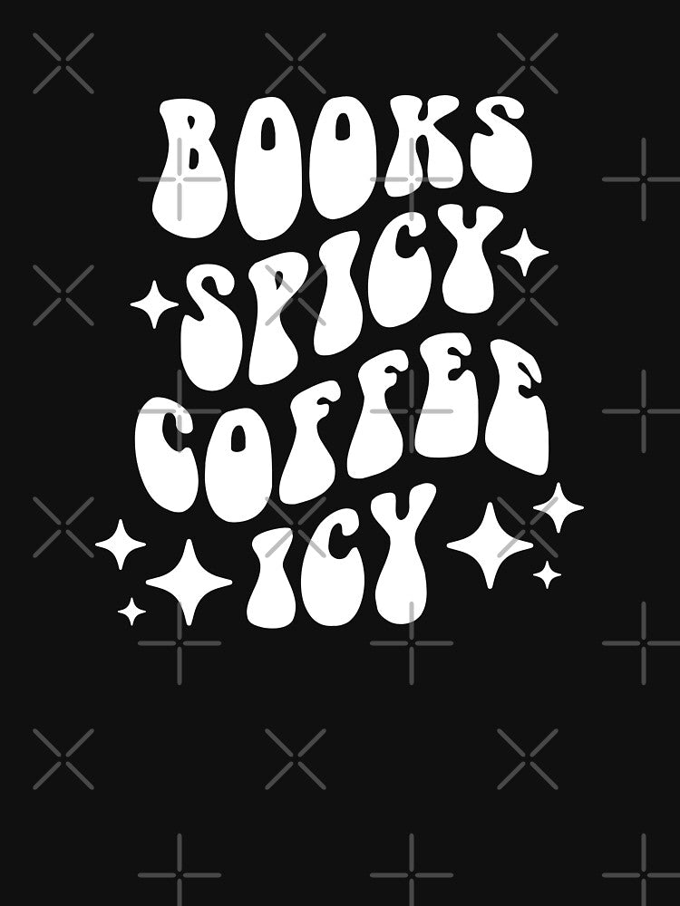 book spicy coffee icy groovy font black background by catdiasart