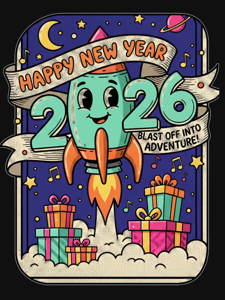 Happy New Year 2026 | Cute Kawaii 2026 T-Shirt Design by mouhamii⭐⭐(98k)