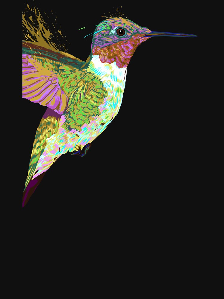 Colorful Bird Flying Hummingbird by alwe-designs