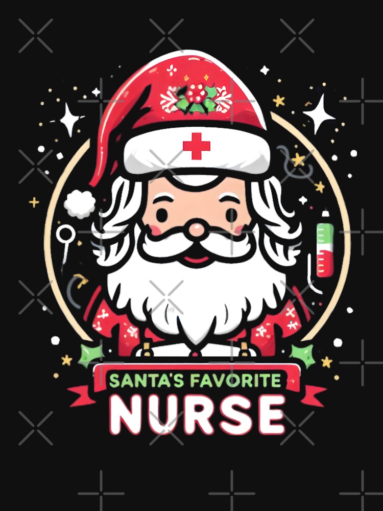 Santa's Favorite Nurse T-Shirt by PiXilustratoArt
