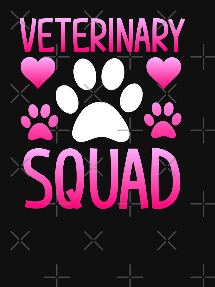 Copy of Funny cute veterinary squad vet tech assistant receptionist student intern paw print veterinarian by tiffanator606