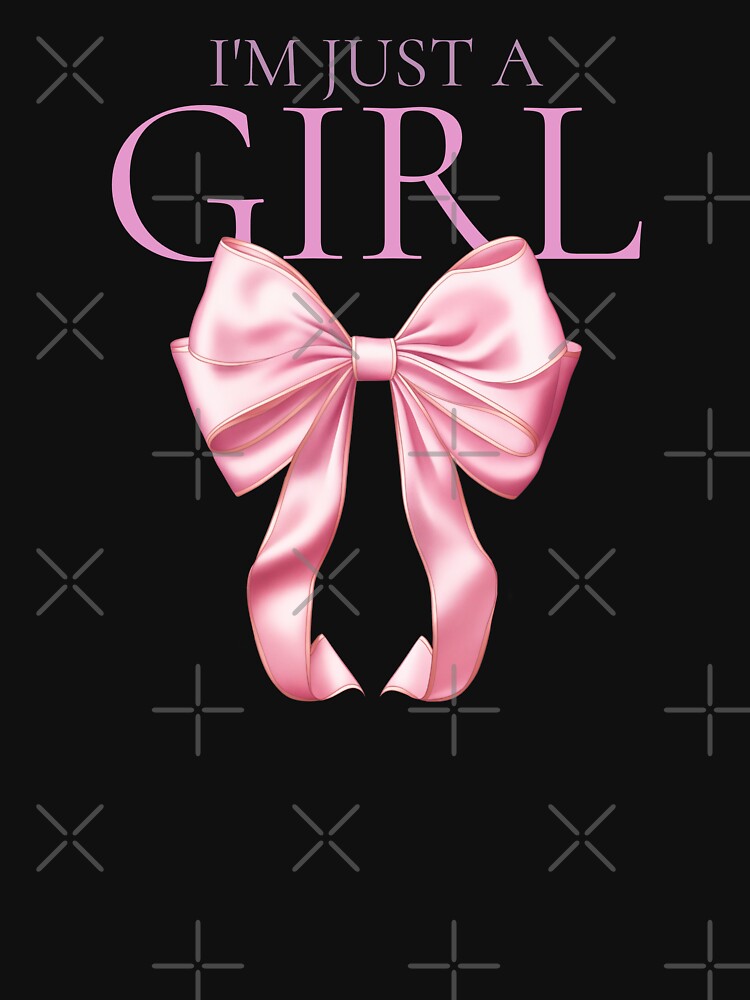 I'm Just a Girl Coquette Aesthetic Pink Bow Feminine Design by FusionTeeDesign