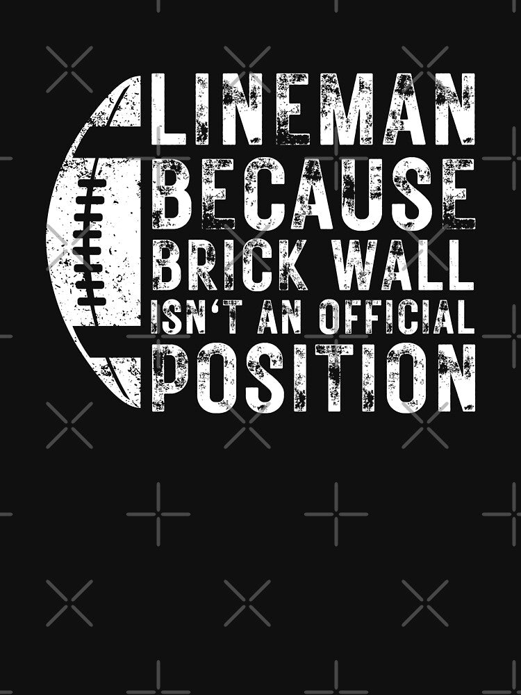 Funny American Football Player Lineman Because Brick Wall isn't an Official Position by MouDantArts