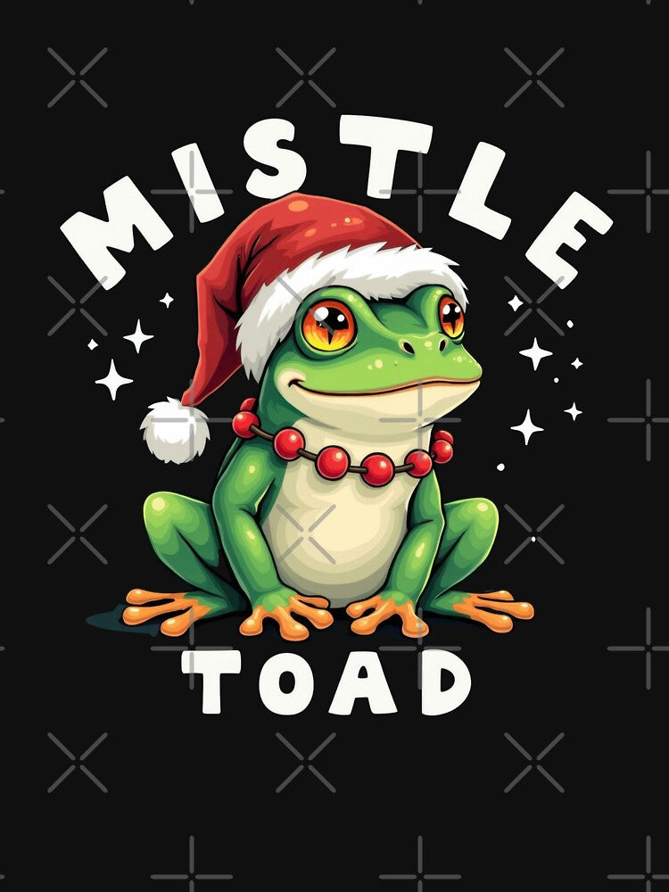 Mistle Toad Funny Christmas Frog Holiday Humor by Hananiah Merch