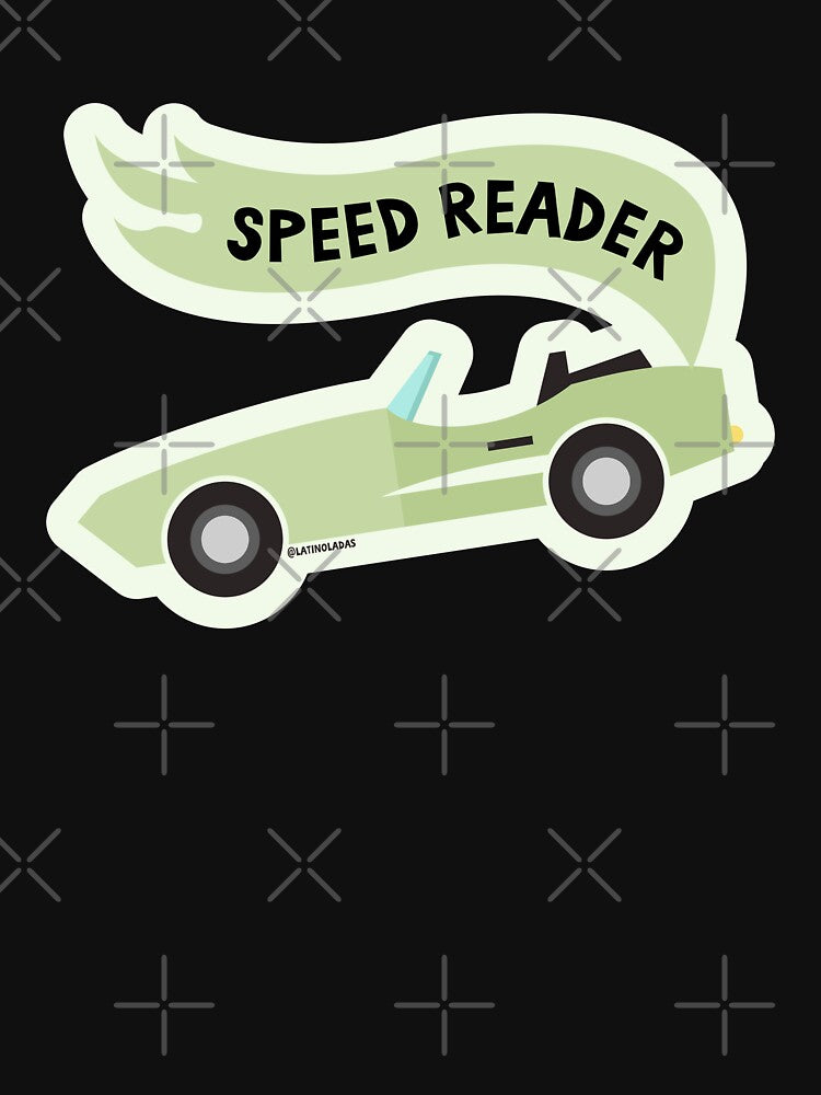 Speed Reader / Bookish Racing Car Pastel Green Lemon Aesthetic For Girlie Kindle Readers Tbr Bookstagram Literature by Latinoladas