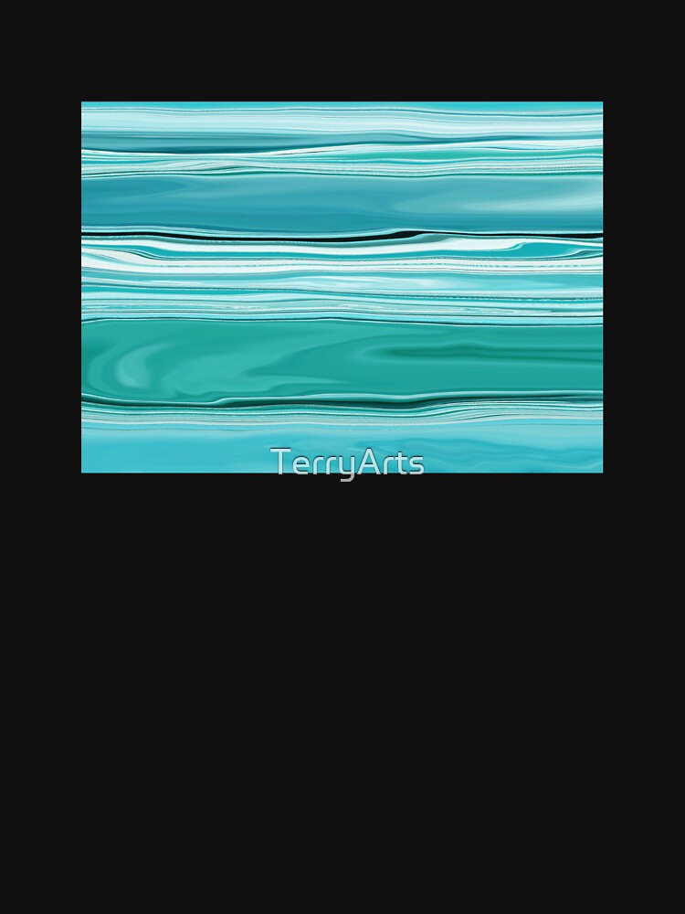 Ocean Abstract Horizontal Stripes Beachy Vibes Beach House Décor Art 8 of 20 by Beachy