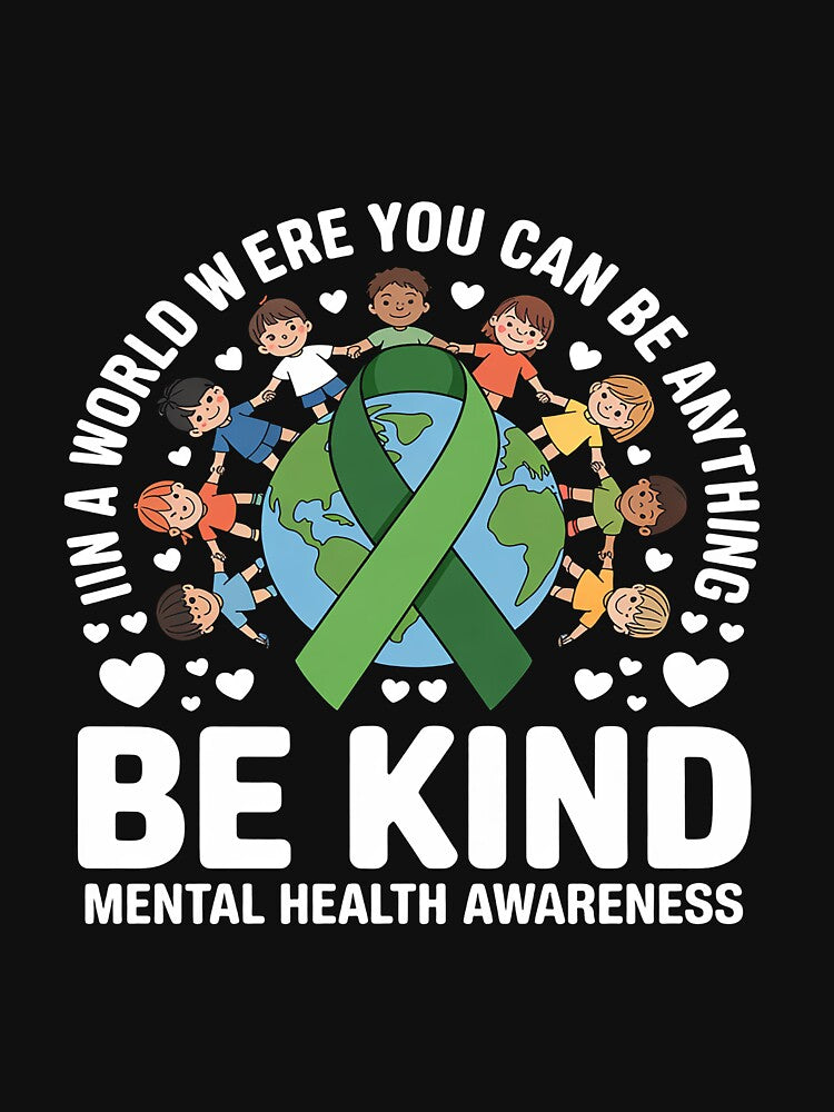 Mental Health Be Kind Kids Around World Awareness Boys Girls by TAYLOROUSDALE