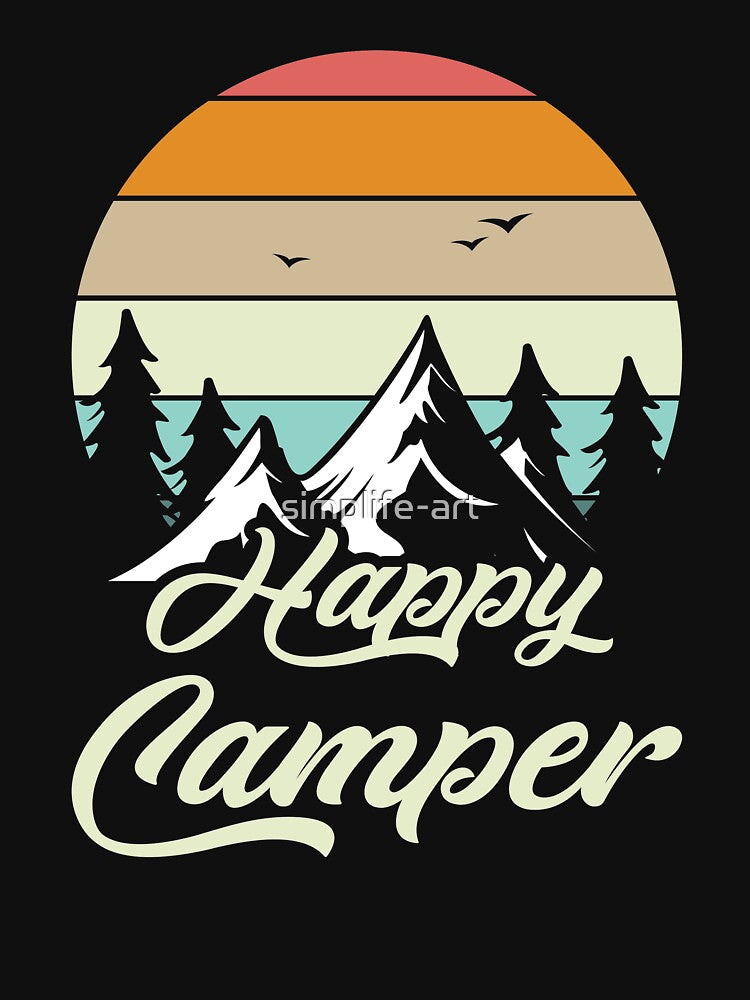 Happy Camper Hiking Lover Adventure Vintage | Funny Hiking Lover by simplife-art