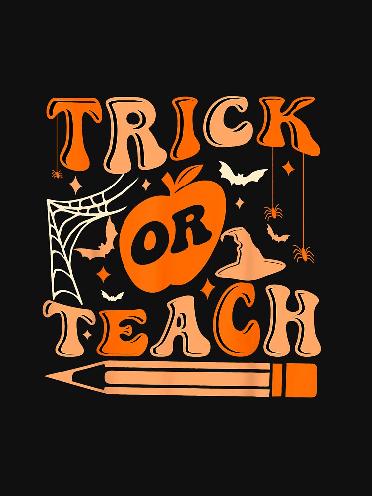 Groovy Halloween Trick Or Teach Ghost Teacher Student by mainana78