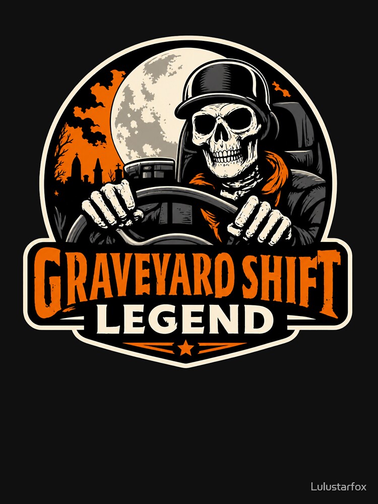 Graveyard Shift Legend Halloween Skeleton Trucker Full Moon Truck Driver Shirt Gift by Lulustarfox