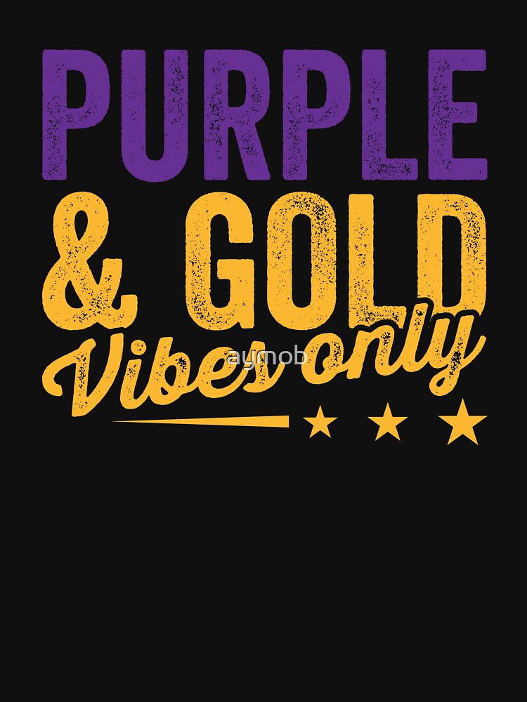 Purple & Gold Vibes Only Shirt, Team Colors Shirt, High School Sports Day, College Sports Fan Shirt, Game Day Group Shirt, Raglan Shirt by aymob