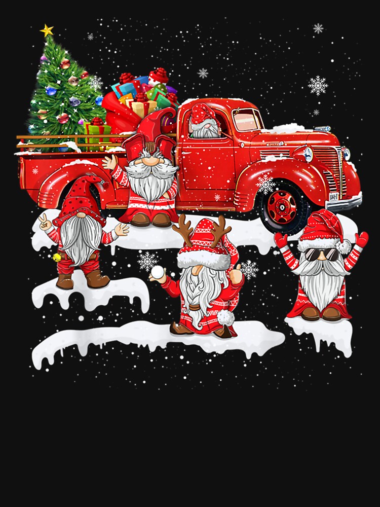 Merry Christmas Santa Gnome with Red Truck Gnomes by vetonisodap