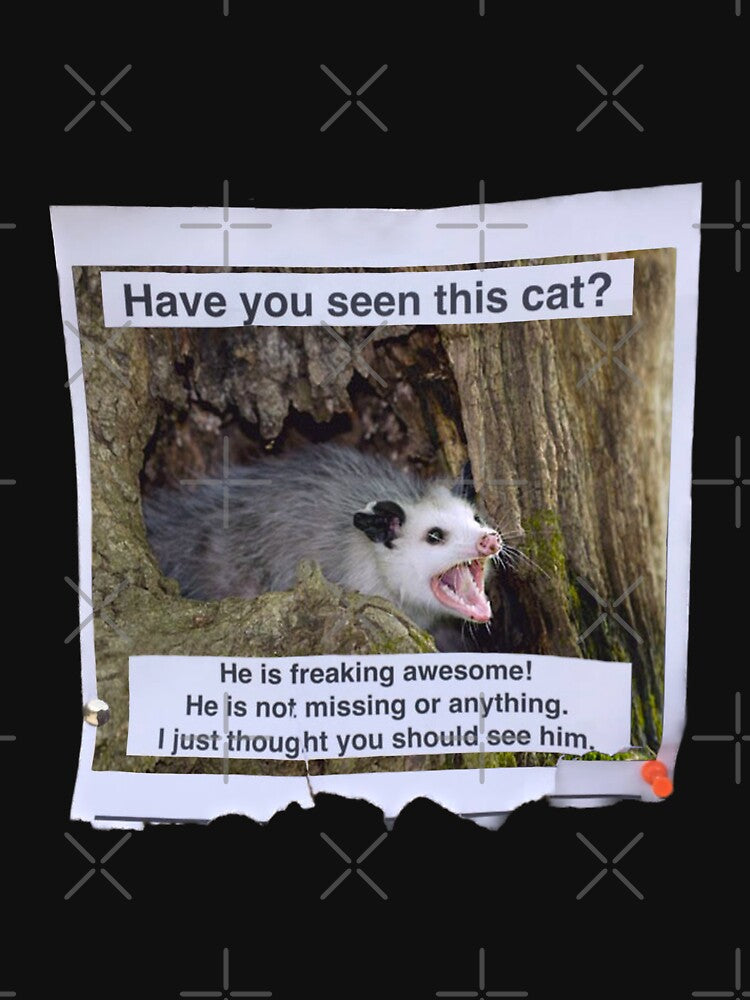 Opossum funny meme tshirt cat have you seen me scream by TellMeWear