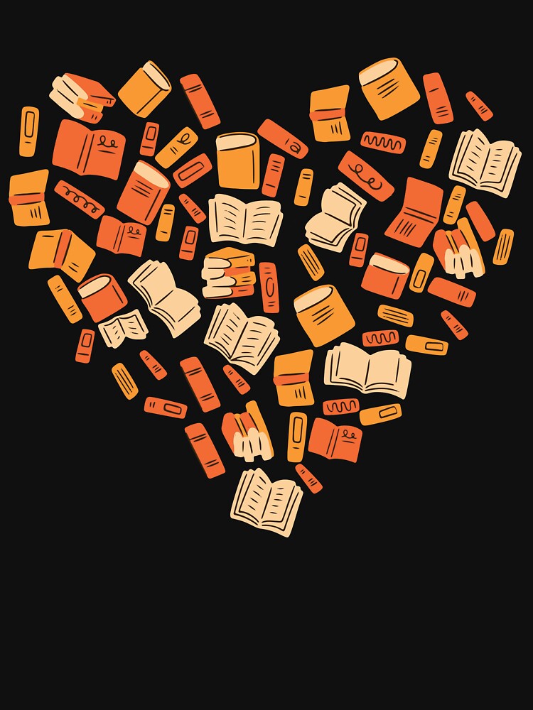 Books Heart Bibliophile Bookworm Book Lover Book Valentine Gear by DynamicDesign