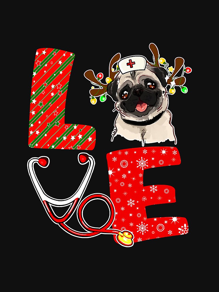 Christmas Nurse Love Pug Lover Santa by frank3826