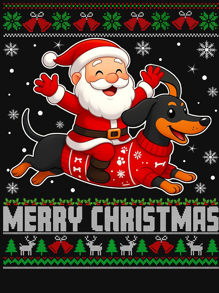 Dachshund Santa Christmas Dog by Patchina