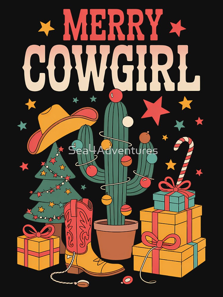 Cowgirl Western Christmas Cowboy Santa Funny Xmas by Sea4Adventures