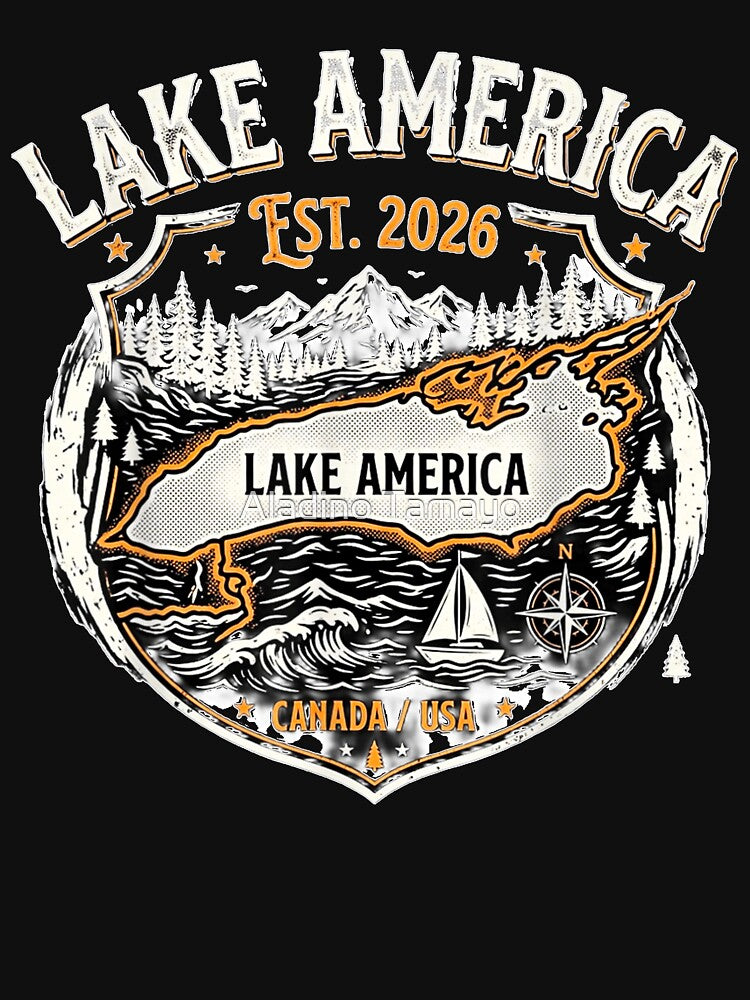 Lake America Funny Ontario USA Canada Graphic by Aladino Tamayo