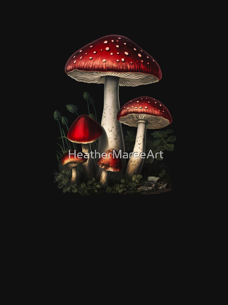 Red Fly Agaric Mushroom Illustration by Heather Maree Design Studio