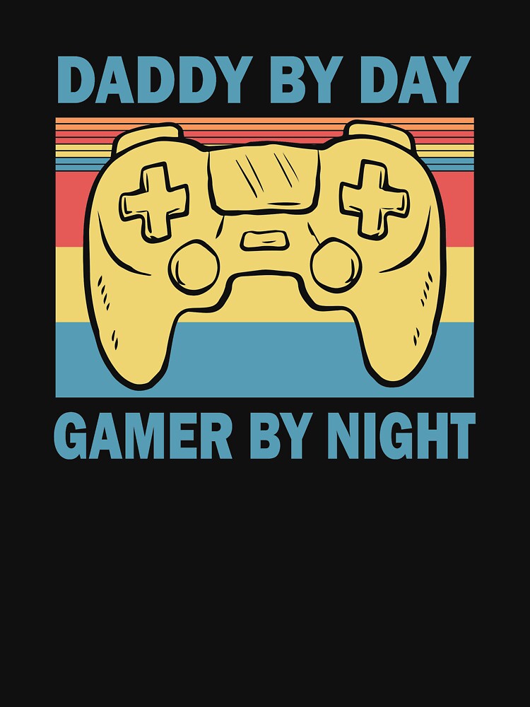Vintage Daddy by Day Gamer by Night Funny Video Game Gift by thehafdesigner
