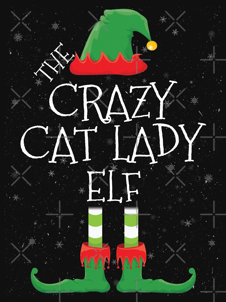 Crazy Cat Lady Elf Family Matching Christmas Group Funny Gift by DavisHasari