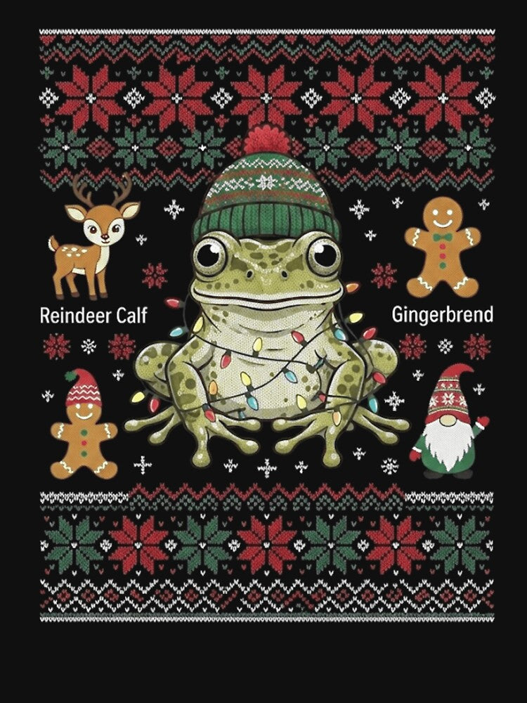 Funny Reindeer Calf Plus Gingerbread Frog Christmas Math by MiALopezArt