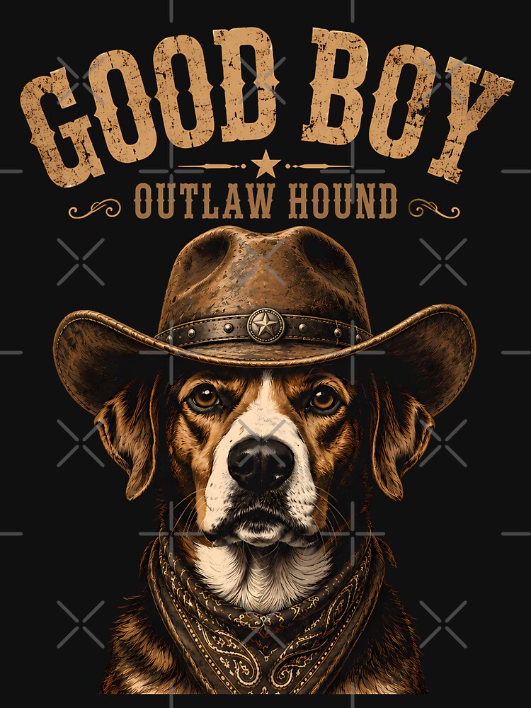 Country Dog Shirt – Vintage Cowboy Dog Western Graphic Tee by Irysek