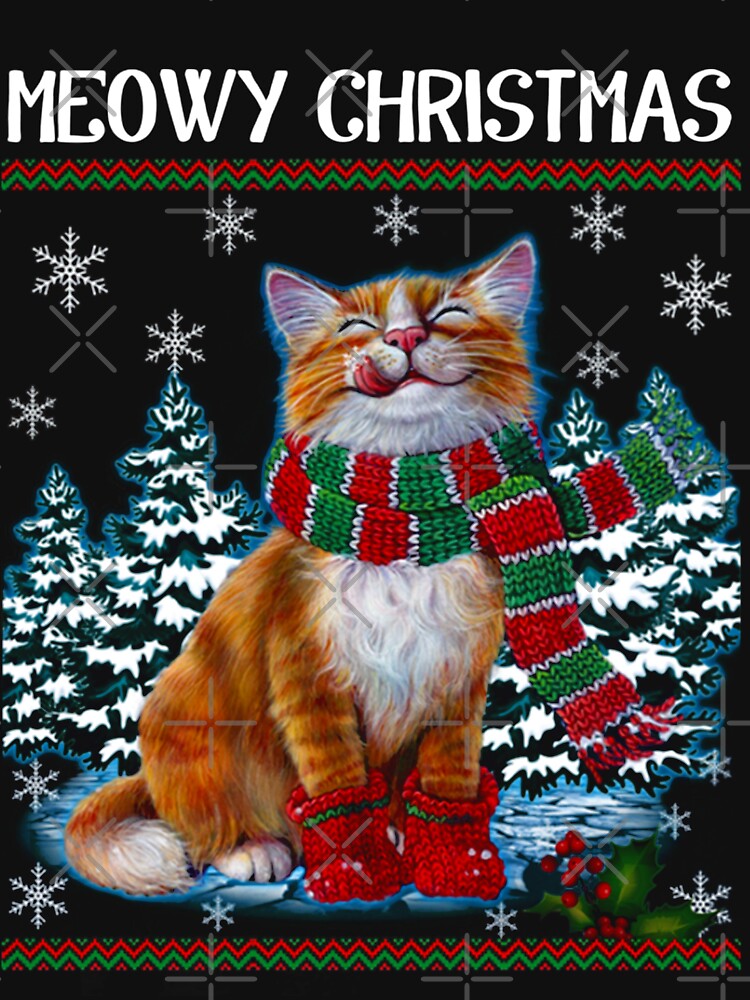 meowy christmask - meowy christmas - cat lover by Tee Pox
