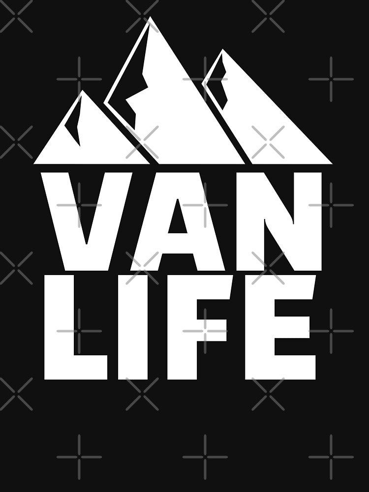 Van Life Mountain Range white Graphic Image by DARBOL-DESIGN